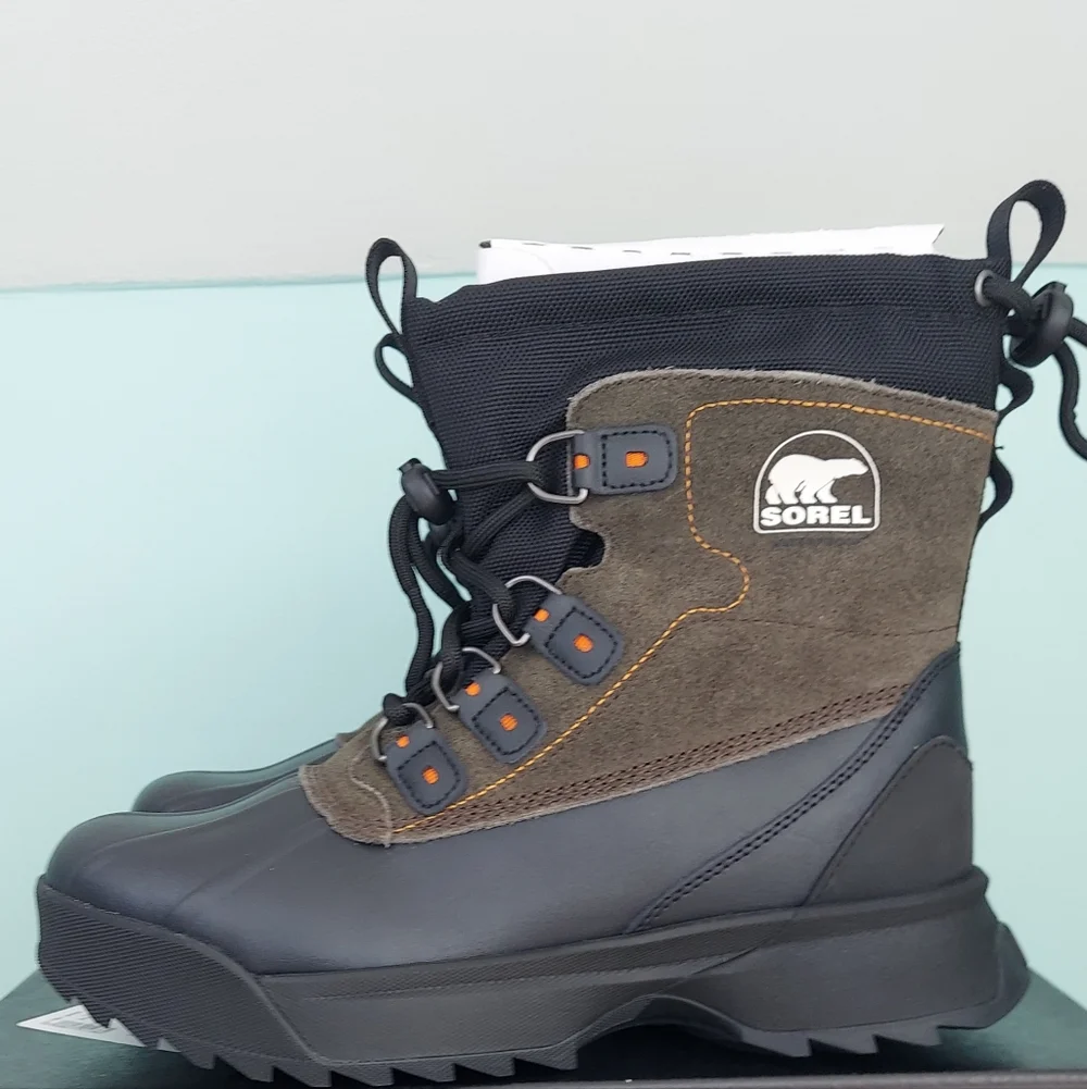 Sorel Scout 87 Black/Quarry Waterproof Men's Winter Boots Size 9 NWT